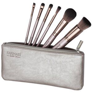 Farmasi Professional Make Up Brush Set ! Set of 6 Brush and Leather Bag